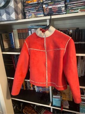 Women’s hot pink Faux Shearling Zip Jacket